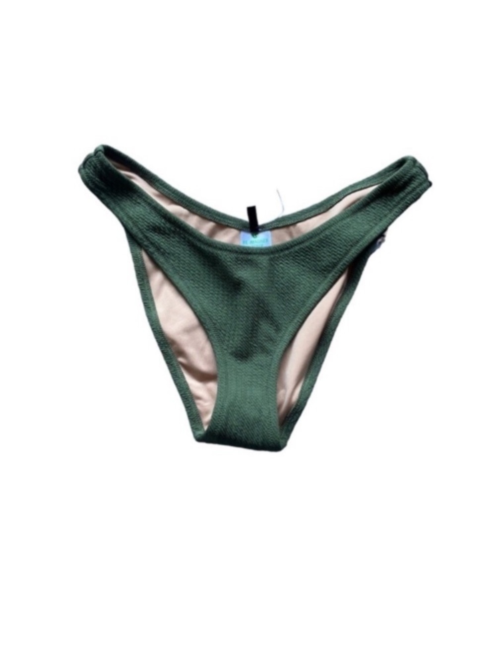 J Crew Textured curved-waist cheeky bikini bottom size small